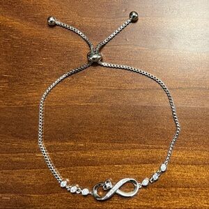 Silver Infinity Slider Bracelet with Cubic Zirconia
